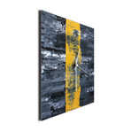 Line Square Clock // Yellow (16"W x 16"H x 1"D)