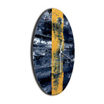 Line Circle Clock // Yellow (16"W x 16"H x 1"D)