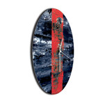 Line Circle Clock // Red (16"W x 16"H x 1"D)