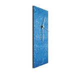 Flecked Clock // Blue (6"W x 16"H x 1"D)