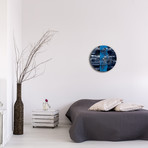Line Circle Clock // Blue (16"W x 16"H x 1"D)