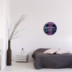 Line Circle Clock // Purple (16"W x 16"H x 1"D)