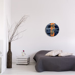 Line Circle Clock // Orange (16"W x 16"H x 1"D)