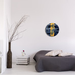 Line Circle Clock // Yellow (16"W x 16"H x 1"D)