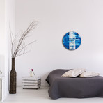 Street Circle Clock // Blue (16"W x 16"H x 1"D)