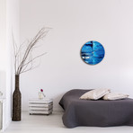 City Blue Circle Clock (16"W x 16"H x 1"D)