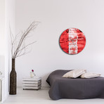 Street Circle Clock // Red (16"W x 16"H x 1"D)