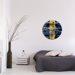 Line Circle Clock // Yellow (16"W x 16"H x 1"D)