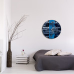 Line Circle Clock // Blue (16"W x 16"H x 1"D)