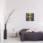 Line Square Clock // Yellow (16"W x 16"H x 1"D)