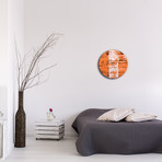 Street Circle Clock // Orange (16"W x 16"H x 1"D)