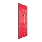 Flecked Clock // Red (6"W x 16"H x 1"D)