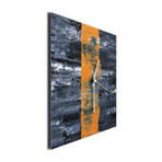Line Square Clock // Orange (16"W x 16"H x 1"D)