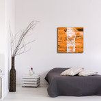 Street Square Clock // Orange (16"W x 16"H x 1"D)