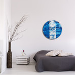 Street Circle Clock // Blue (16"W x 16"H x 1"D)