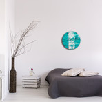 Street Circle Clock // Teal (16"W x 16"H x 1"D)