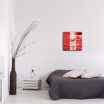 Street Square Clock // Red (16"W x 16"H x 1"D)