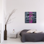 Line Square Clock // Purple (16"W x 16"H x 1"D)
