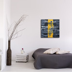 Line Square Clock // Yellow (16"W x 16"H x 1"D)