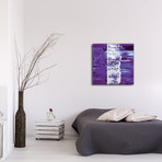 Street Square Clock // Purple (16"W x 16"H x 1"D)