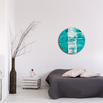 Street Circle Clock // Teal (16"W x 16"H x 1"D)