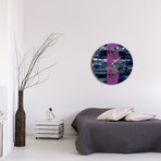 Line Circle Clock // Purple (16"W x 16"H x 1"D)