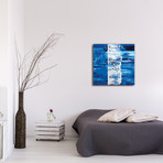 Street Square Clock // Blue (16"W x 16"H x 1"D)