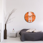 Street Circle Clock // Orange (16"W x 16"H x 1"D)