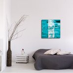 Street Square Clock // Teal (16"W x 16"H x 1"D)
