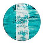 Street Circle Clock // Teal (16"W x 16"H x 1"D)