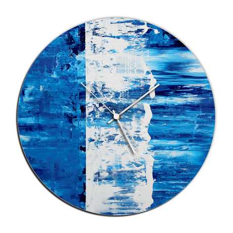 Street Circle Clock // Blue (16"W x 16"H x 1"D)