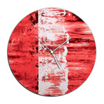Street Circle Clock // Red (16"W x 16"H x 1"D)