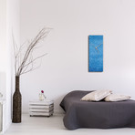 Flecked Clock // Blue (6"W x 16"H x 1"D)