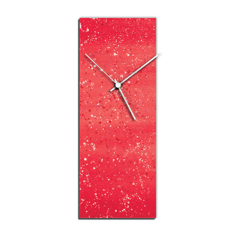 Flecked Clock // Red (6"W x 16"H x 1"D)