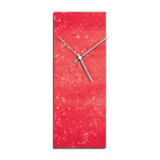 Flecked Clock // Red (6"W x 16"H x 1"D)
