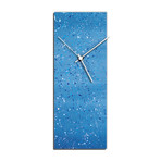 Flecked Clock // Blue (6"W x 16"H x 1"D)