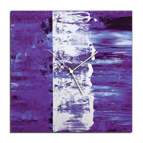 Street Square Clock // Purple (16"W x 16"H x 1"D)