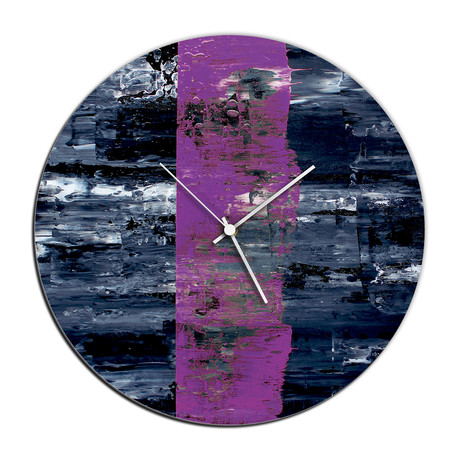 Line Circle Clock // Purple (16"W x 16"H x 1"D)