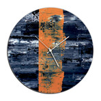 Line Circle Clock // Orange (16"W x 16"H x 1"D)