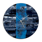 Line Circle Clock // Blue (16"W x 16"H x 1"D)