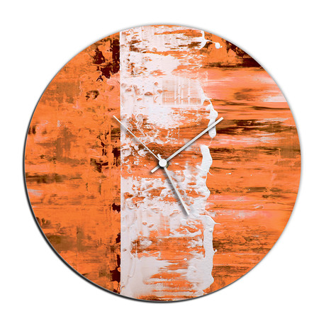 Street Circle Clock // Orange (16"W x 16"H x 1"D)