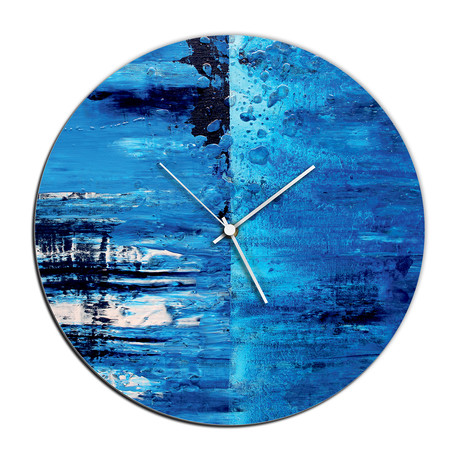 City Blue Circle Clock (16"W x 16"H x 1"D)