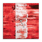 Street Square Clock // Red (16"W x 16"H x 1"D)