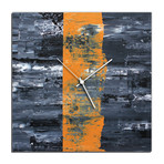 Line Square Clock // Orange (16"W x 16"H x 1"D)