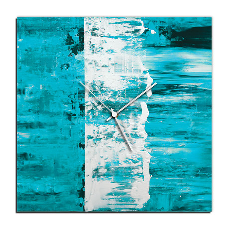Street Square Clock // Teal (16"W x 16"H x 1"D)