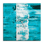 Street Square Clock // Teal (16"W x 16"H x 1"D)