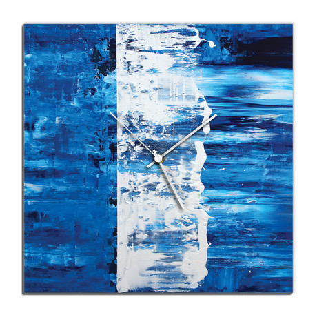Street Square Clock // Blue (16"W x 16"H x 1"D)