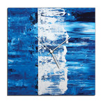 Street Square Clock // Blue (16"W x 16"H x 1"D)