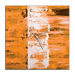 Street Square Clock // Orange (16"W x 16"H x 1"D)