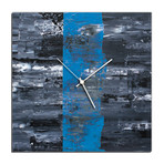 Line Square Clock // Blue (16"W x 16"H x 1"D)